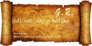 Göbölös Réka névjegykártya